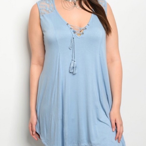 ➕Baby Blue Loose fitting tank - Picture 3 of 5
